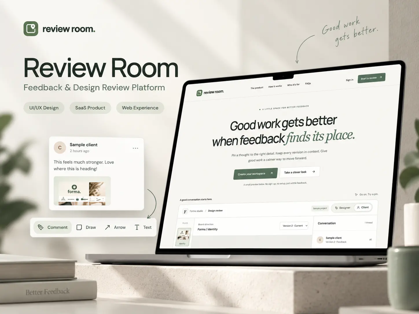 Review Room desktop showcase